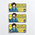 3D Rectangle Cartoon Moving Decal PET Waterproof Anime Motion Sparkle Warning Car Stickers for Decoration Gift