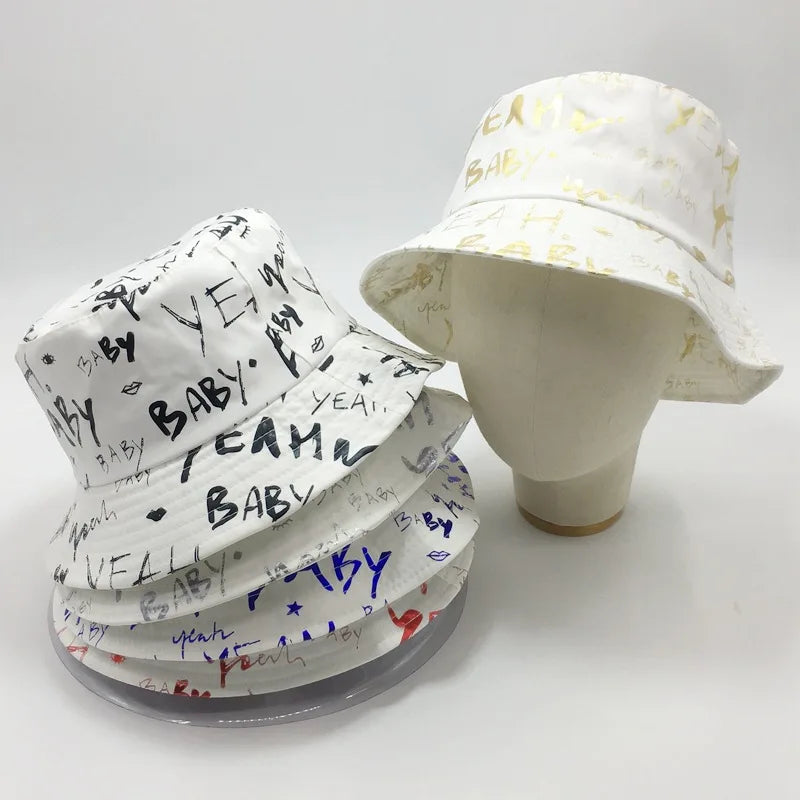 Hot Sale Wholesale 2024 Ladies Summer New Design Hip Hop Hats Graffiti Floppy Fisherman Cotton Bucket Hat