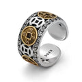 AA00019 Chinese Ring Coins Adjustable Rings for Women Men Amulet Wealth Lucky Jewelry Birthday Gift
