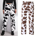 S-XXL Jeans Women's Summer New Milk Print Loose Straight Fashion High Waist Casual Pants