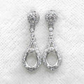 Sterling Silver 5*6mm Semi Mount Stud Eardrops Empty Frame Support Blank Setting S925 Base Without Center Stone DIY for Inlay