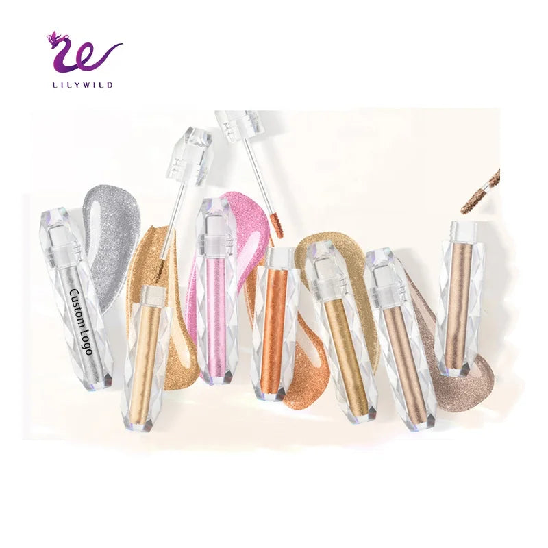 High Pigmented Low MOQ Cosmetic Wholesale Custom Eye Makeup Longwearing Glossy Waterproof Liquid Eyeshadow