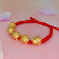 Little Pig's Birth Year Red String Bracelet Couple Gold Plateden Five Fortune Pig Hand String 3D Hard Gold Plated Pig