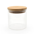 8.5cm Kitchen Food Storage Container Spice Jar Transparent Glass Container Storage Jars With Airtight Bamboo Lids