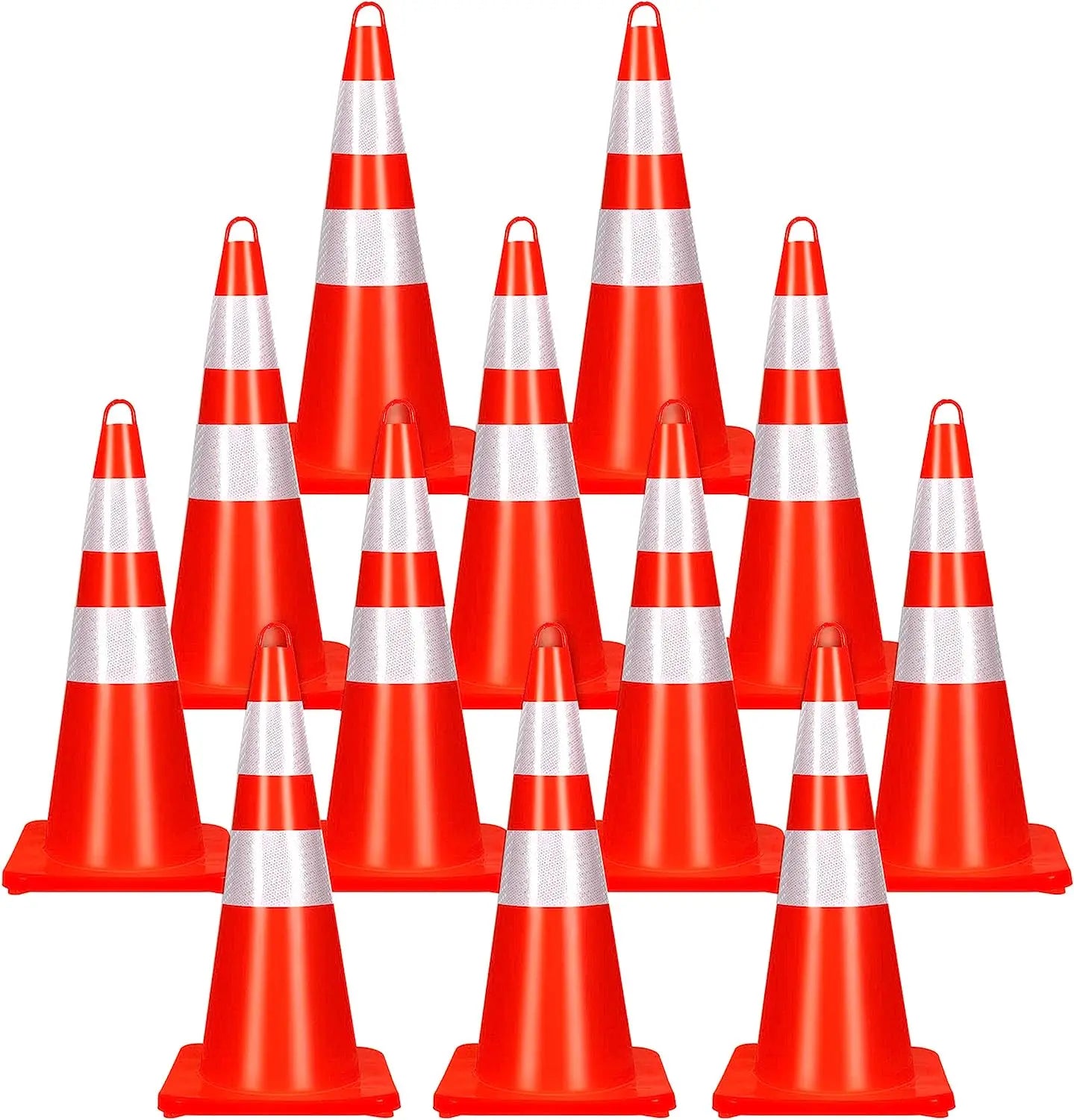 Tops Quality 28'' PVC Traffic Safety Cones With Black Base for Sale