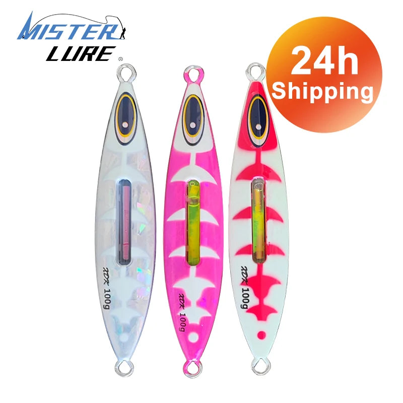 MISTER JIGGING 24h Fast Shipping 80g Fishing Lures Saltwater Metal Jig Ocean Fishing Slow Pitch Jig Fishing Lure