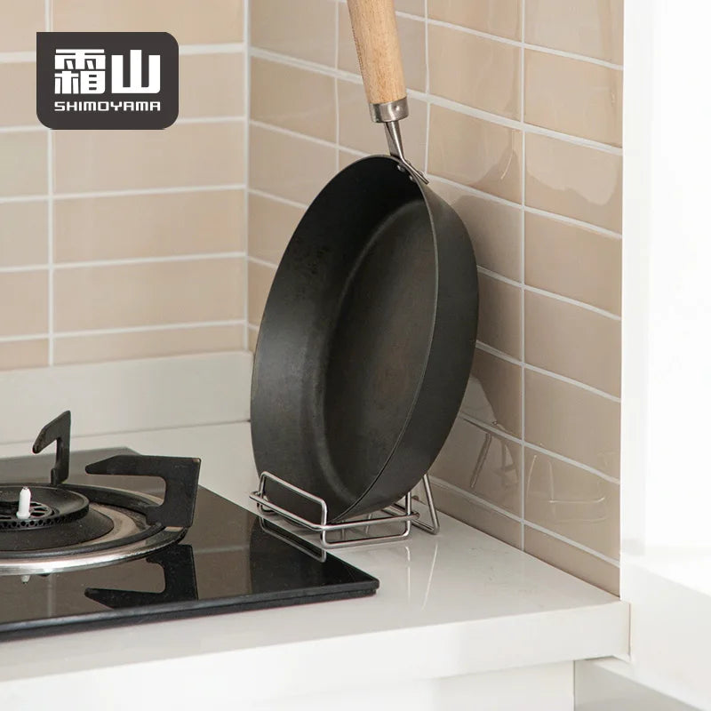 SHIMOYAMA Sturdy Stainless Steel Pan Holder for 9cm Pan Height Household Kitchen Pan Lids Holder