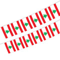 Lebanon Bunting String Flag 5.5X8 in for Outdoor and Indoor Decoration (12pcs/Unit)