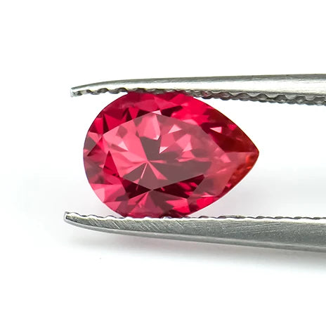 Wholesale Beautiful Red Color Pear Shape Lab Created Hydrothermal Ruby Loose Gemstones for Sale