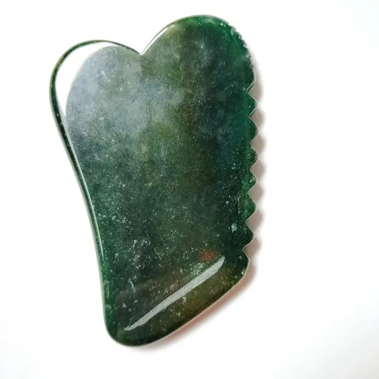 HZ Royal Indian Agate Gua Sha Jade Indian Agate Stone Face Board Tool Pink Heart Shaped Skin Massager