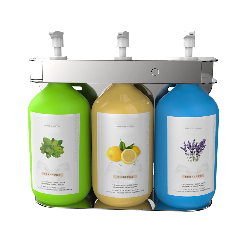 Hotel-Grade 304 Stainless Steel Eco-Friendly Wall-Mounted Non-Perforated Shampoo Bracket 3-Year Warranty Liquid Soap Dispensers
