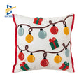 Innermor Santa Christmas Luxury Woven Polyester Embroidery High Quality Red Color Gift Customized Floral Size Throw Pillow Case