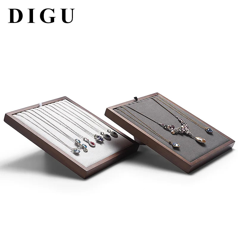 Digu High-grade Walnut Pendant Necklace Display Frame Jewelry Shelf Vertical Storage Jewelry Display Props display stand