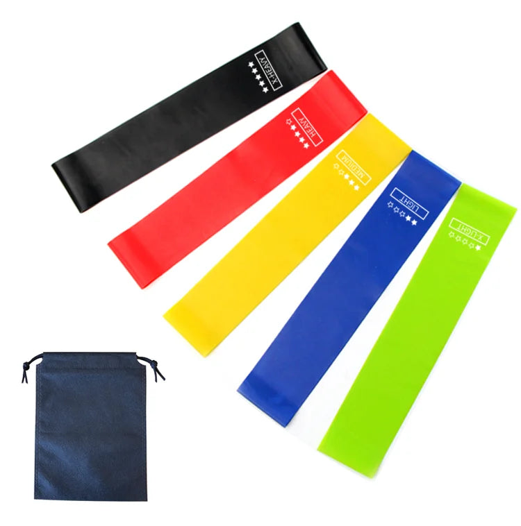 5 Pcs/set Levels Yoga Resistance Rubber Bands Set Sport Training Workout Loops Latex Elastic Bands Fitness Equipment Set