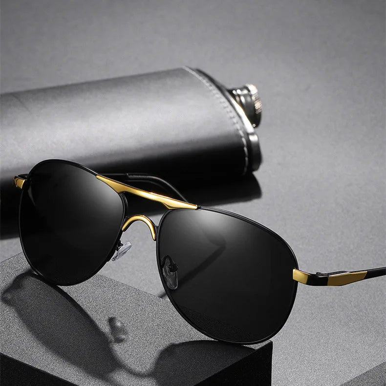 2023 Double Bridge Sunglasses Aviation Big Frame Polarized UV 400 Sunglasses Men Women Retro Eye Glass Frames