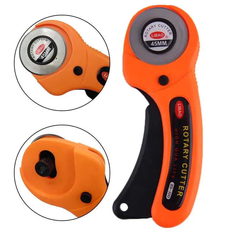 45mm Rotary Cutter Set High-carbon Steel Blades Sewing Accessory for Fabric Circular Quilting and Patchwork Cutting