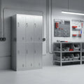 Modern 6-Door Stainless Steel Locker with Key Lock for Food Factory Workshop Dormitory Staff Bathroom