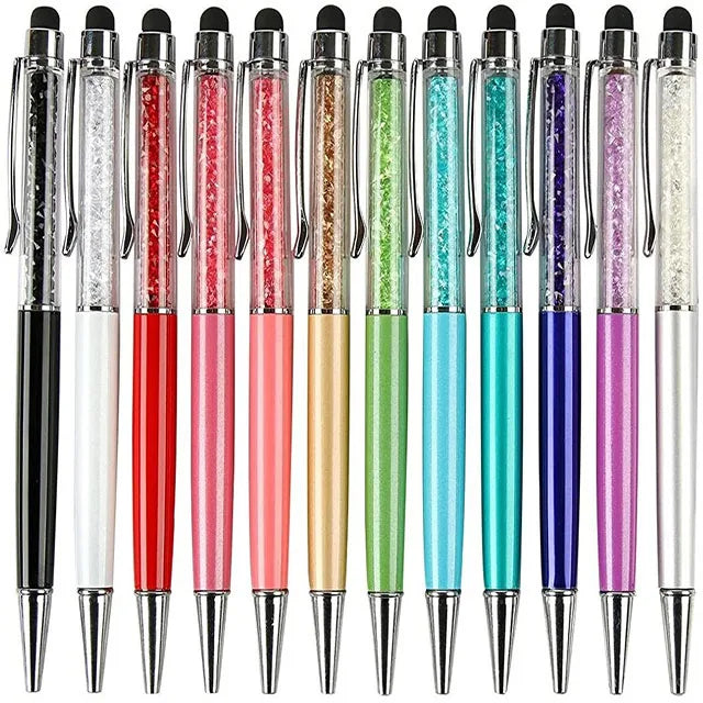 Personalized 2-in-1 Crystal for Stylus and Ballpoint Pens with Custom Logo for Everyday Use