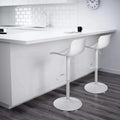 Adjustable Swivel White PP Plastic Bar Counter Chair Footrest High Quality Modern for Dining Home Bar Living Room Use Stainless