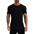 Custom Logo Summer Fashion Solid Short Sleeve T Shirt Men Fitness Clothing Cotton O-neck Silm Fit Casual Men T-shirts
