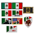 Mexican Flag 3D Lace Custom PVC Rubber Chenille National Patches with Hook