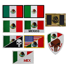 Mexican Flag 3D Lace Custom PVC Rubber Chenille National Patches with Hook