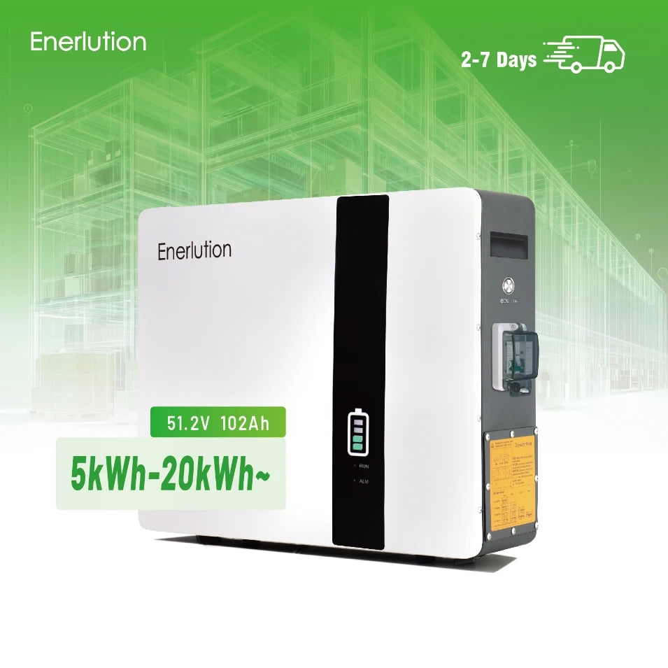 5.22kWh Wall Mounted Solar Power Storage 51.2V 102Ah with Inverter A+ Level LiFePO4 Cell Enerlution Brand