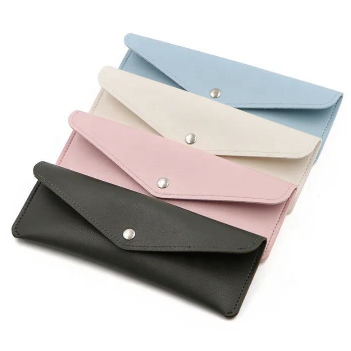 Students' Stationary Pouch Leather Bill Wallet Women Girls Makeup Brush Organizer Bag Multifunctional Pencil Case Pen Bag Holder