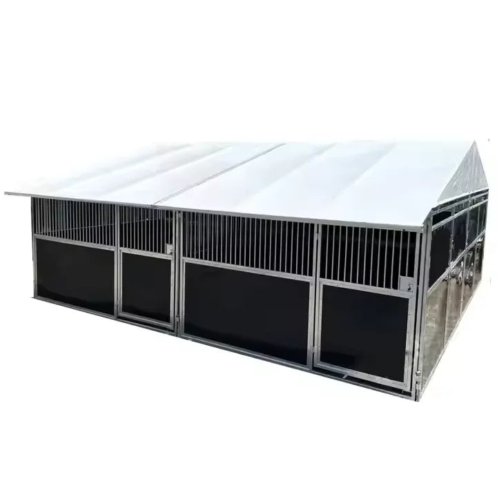 Factory Supply Steel Structure Horse Stall Shelter Outdoor Construction Site Livestock Fencing Trellis Gates 3D Modeling