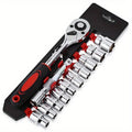 12-Piece Ratchet Wrench Set Durable Metal Socket Extension Rod Mechanically Operated DIY Projects OEM Supported Packaged Box