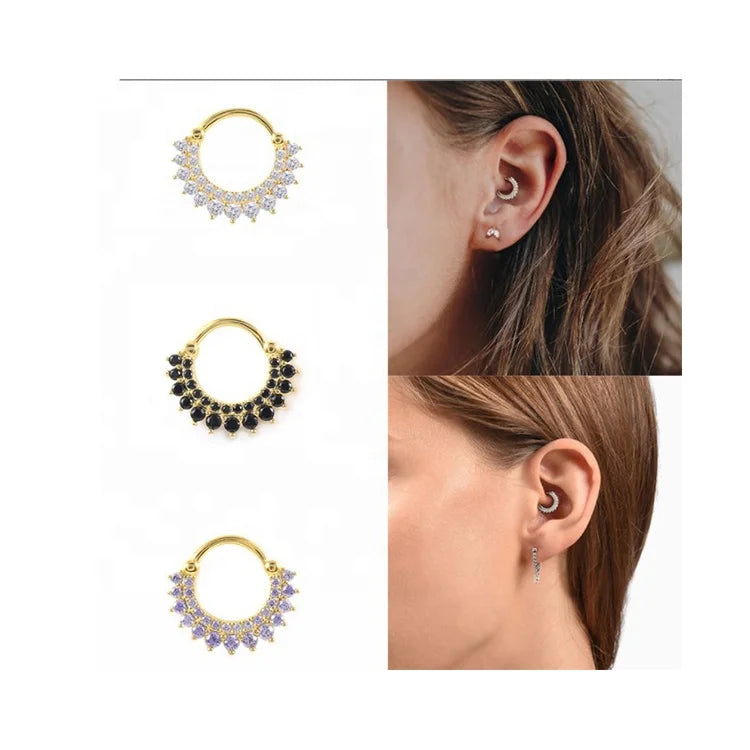 Gaby New Arrive Gold Nose Ring Design 925 Sterling Silver Nose Rings Cartilage Earring Fine Jewelry Piercing Jewelry