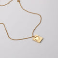 JOOLIM Ready to Ship High End Stainless Steel Heart Emboss Rectangle Pendant 18k Gold Plated Necklace