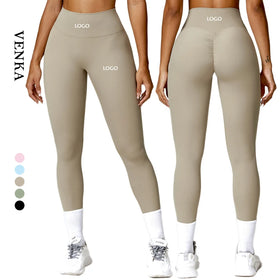 Custom Ladies High Waist Tights Pants Scrunch Butt Women Soft Stretchy Quick Dry Butt Lift Gym Wear Workout Yoga Pants Leggings