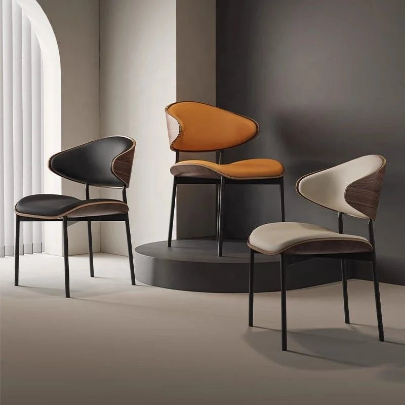 Modern Minimalist Retro Casual Commercial Theme Restaurant Dining Chair Nordic Cafe Walnut Black Butterfly Chair Home Furniture