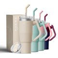 New Design Custom Logo Travel Car Cup Double Wall Stainless Steel Insulated Vacuum Tumblers 30/40oz Coffee Mug With Handle