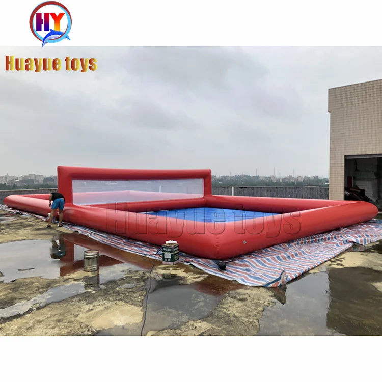 16x8x2m Big Inflatable Volleyball Court Water Inflatable Beach Game Floating Inflatable Volleyball Field