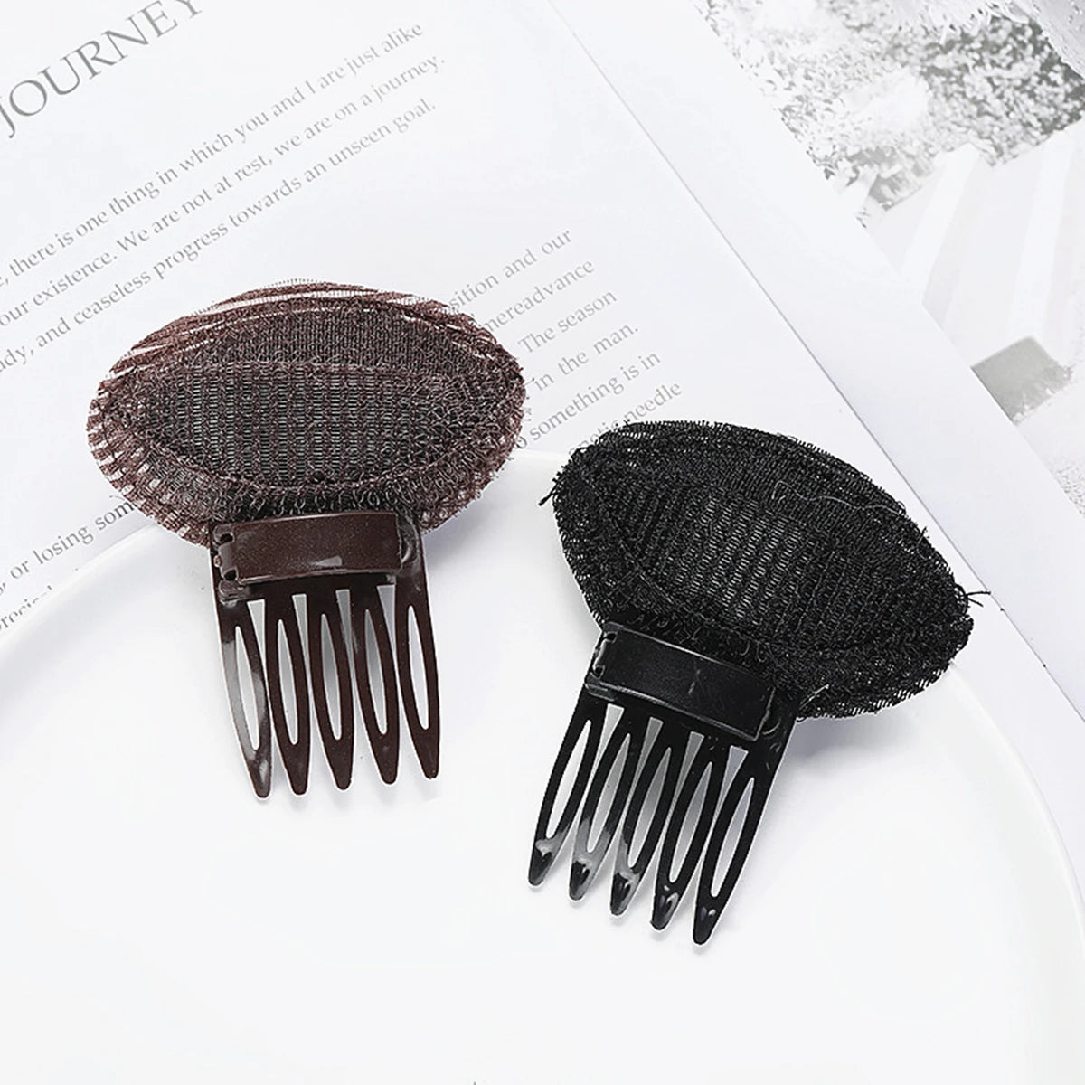 Women Invisible Hair Volume Increase Fluffy Puff Sponge Pad Clip Comb Insert Base DIY Styling Tool