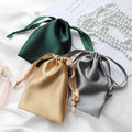 Custom Logo Drawstring Satin Dust Bag Jewelry Silk Satin Drawstring  Gift  Packaging Pouch Bag