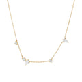 CANNER 2023 Trend 18k S925 Silver Simple 5 Round Drop Shape Zircon Mixed Size Zircon Necklace Jewelry for Girls