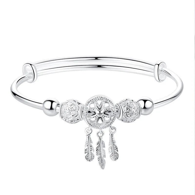 2022 Dream Catcher Fashion Ladies Bracelet 999 Sterling Silver for Adjustable Bracelet Female