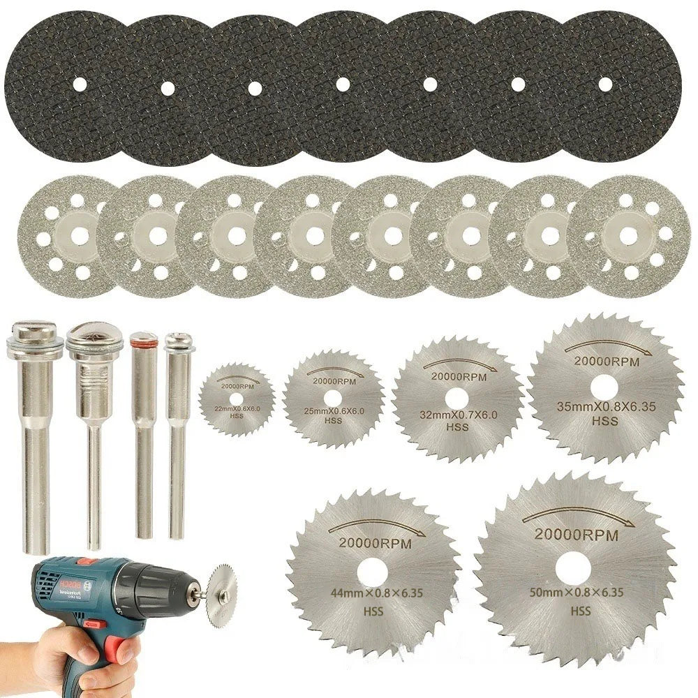 Dental Sharpening Saw Blades Circular Mini Mesh Woodworking Metal Cutting Blades Electric Sharpening Slicing Blades Combo Set