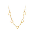 Latest 18K Gold Plated Stainless Steel Jewelry Sets Irregular Love Heart Charms Chain Trendy for Women Party Necklace P243435