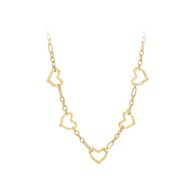 Latest 18K Gold Plated Stainless Steel Jewelry Sets Irregular Love Heart Charms Chain Trendy for Women Party Necklace P243435