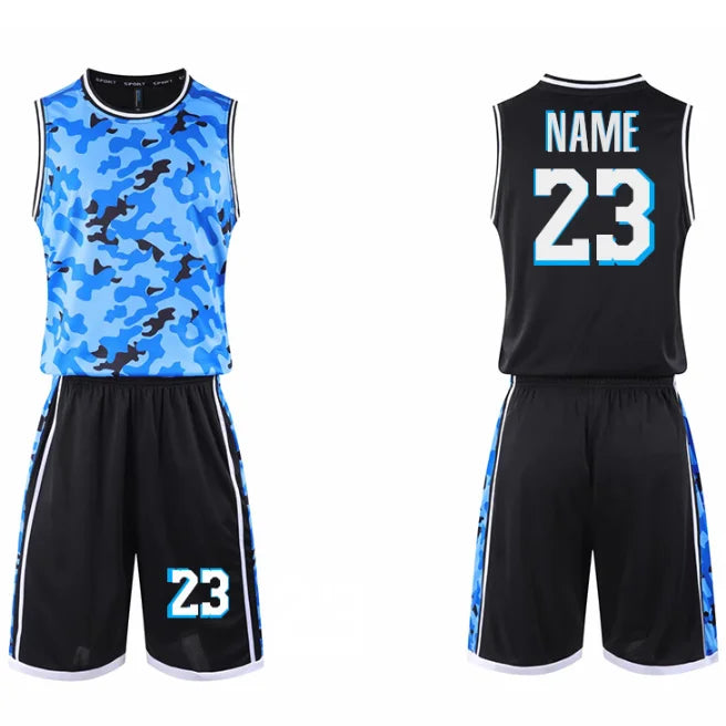 New Arrival Camo Style Sublimation Printing Polyester Basketball Uniforms Sets