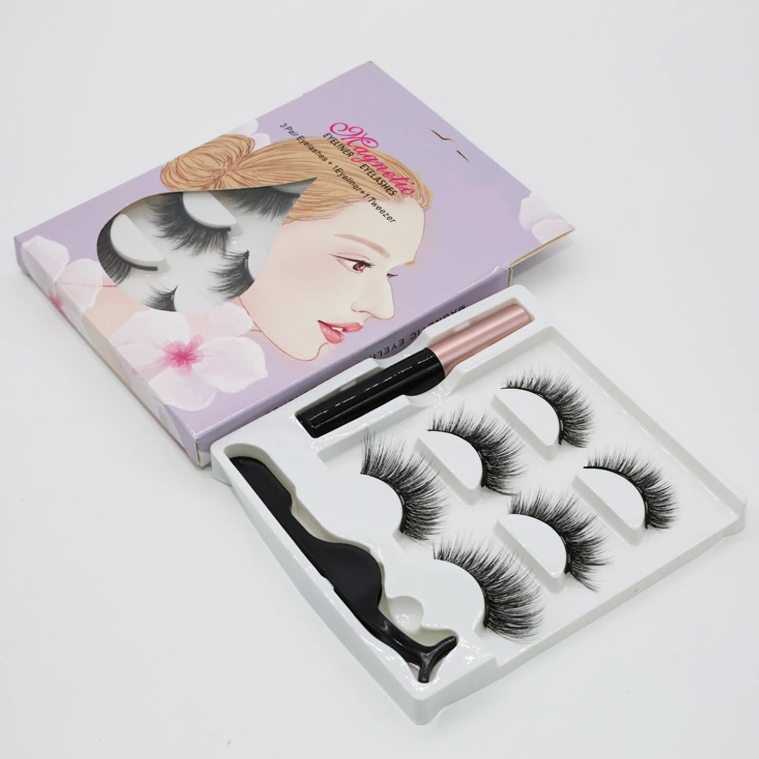 Wholesale Cruelty-Free Vegan Handmade Magnetic Lashes Set Private Label Waterproof Liquid Magnetic Eyelash Set