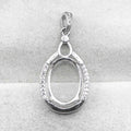 Sterling Silver 13*18mm Semi Mount Pendant Empty Frame Support Blank Claws Setting S925 Base Without Center Stone for DIY Inlay