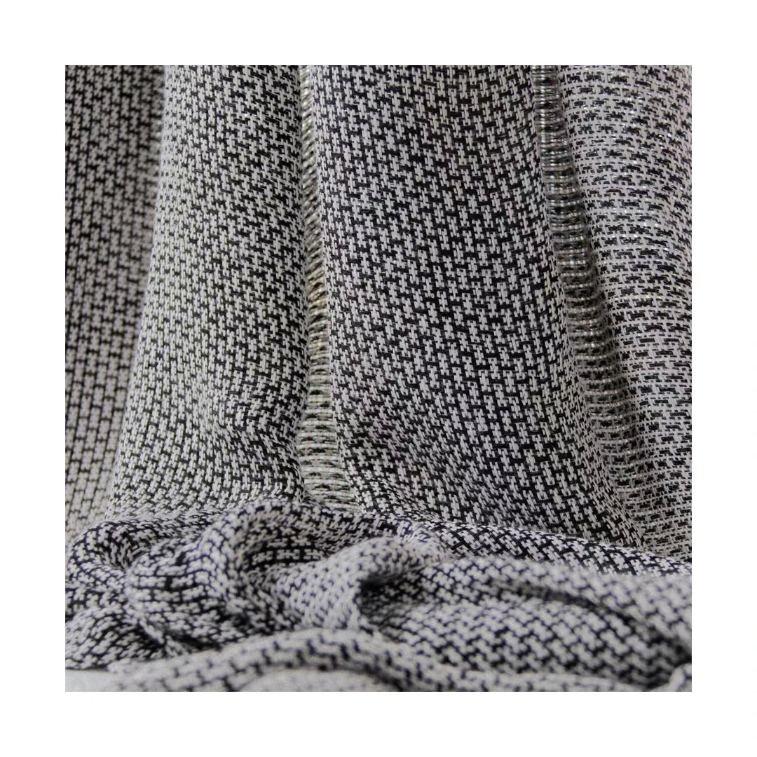 M&Y Home Online Factory Hot Sale Luxury Linen Style Jacquard Sheer Living Room Window Curtain Cloth