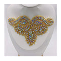 Wholesale  Rhinestone Applique Patch Iron on Clothes for Wedding Gown Bridal Sash Evening Wear Diamond Hot Fix Design Patch
