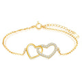 High Quality Heart Bracelet Jewelry Double Heart Gold Bracelet Sterling Silver 925