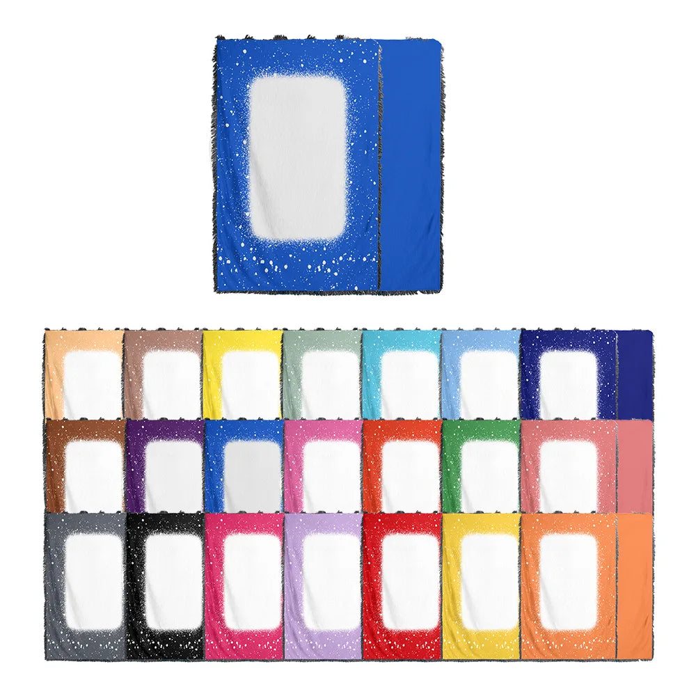 Customized Logo Personalized Unique Transfer Printing Photo Tassels Blanket Tie Dye Sublimation Blanket for Cartoon Character
